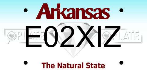 E02XIZ Arkansas License Plate