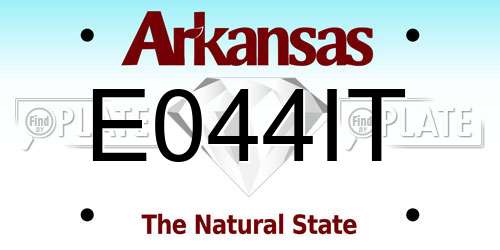 E044IT Arkansas License Plate