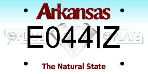 E044IZ Arkansas License Plate