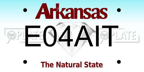 E04AIT Arkansas License Plate
