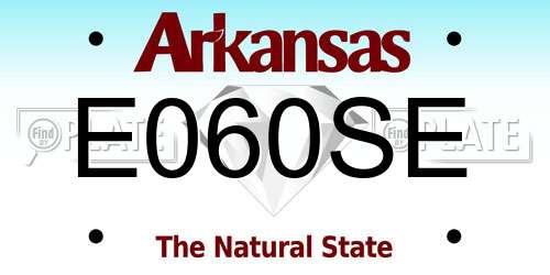 E060SE Arkansas License Plate