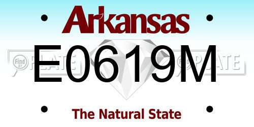 E0619M Arkansas License Plate