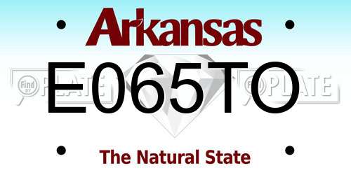 E065TO Arkansas License Plate