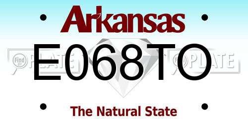 E068TO Arkansas License Plate