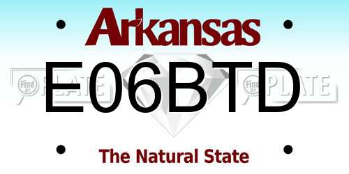 E06BTD Arkansas License Plate