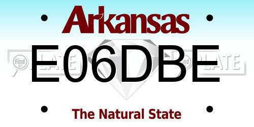 E06DBE Arkansas License Plate