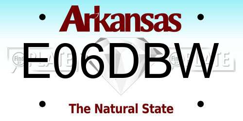 E06DBW Arkansas License Plate