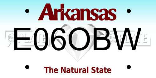 E06OBW Arkansas License Plate