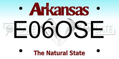 E06OSE Arkansas License Plate