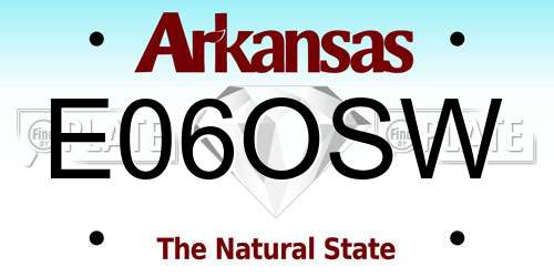 E06OSW Arkansas License Plate