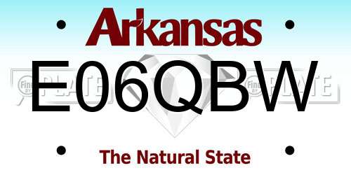 E06QBW Arkansas License Plate