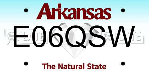 E06QSW Arkansas License Plate