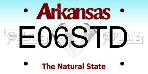 E06STD Arkansas License Plate