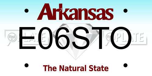 E06STO Arkansas License Plate