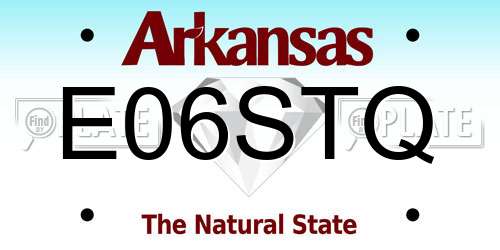 E06STQ Arkansas License Plate