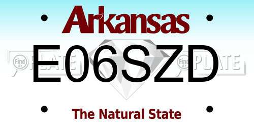 E06SZD Arkansas License Plate
