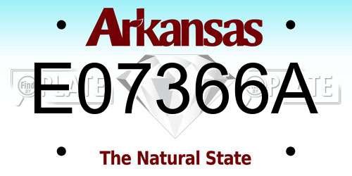 E07366A Arkansas License Plate