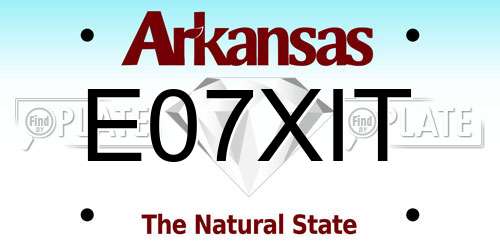E07XIT Arkansas License Plate