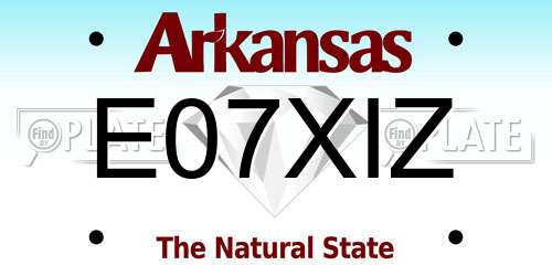 E07XIZ Arkansas License Plate
