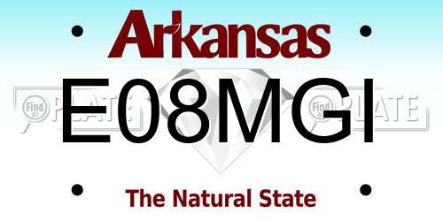 E08MGI Arkansas License Plate