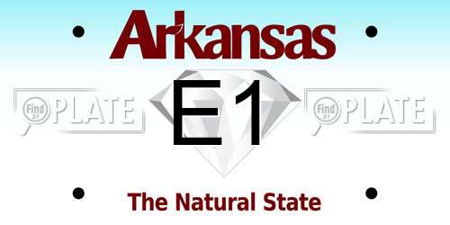 E1 Arkansas License Plate