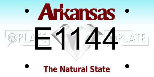 E1144 Arkansas License Plate