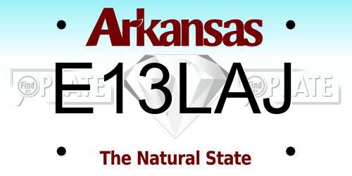 E13LAJ Arkansas License Plate
