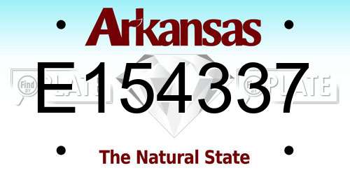 E154337 Arkansas License Plate