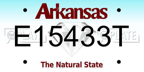 E15433T Arkansas License Plate