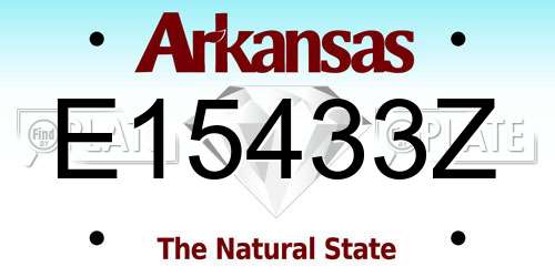 E15433Z Arkansas License Plate
