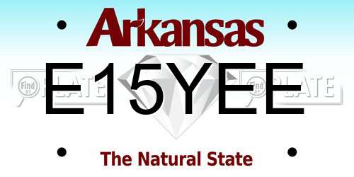 E15YEE Arkansas License Plate