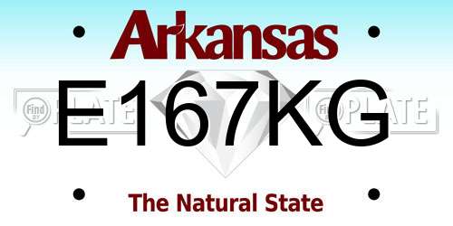 E167KG Arkansas License Plate