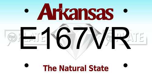 E167VR Arkansas License Plate