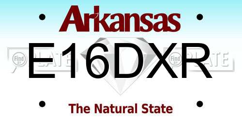 E16DXR Arkansas License Plate
