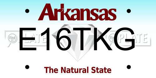 E16TKG Arkansas License Plate