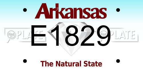 E1829 Arkansas License Plate