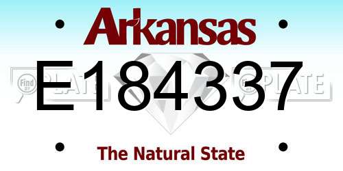 E184337 Arkansas License Plate