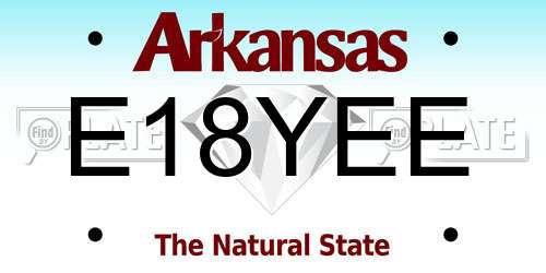 E18YEE Arkansas License Plate