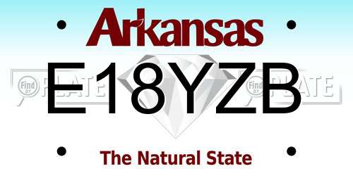 E18YZB Arkansas License Plate