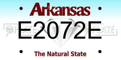 E2072E Arkansas License Plate