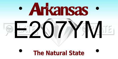 E207YM Arkansas License Plate