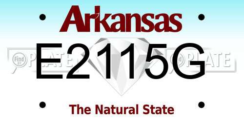 E2115G Arkansas License Plate