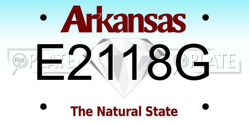 E2118G Arkansas License Plate