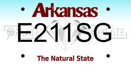 E211SG Arkansas License Plate
