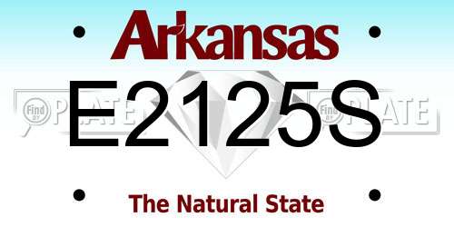 E2125S Arkansas License Plate