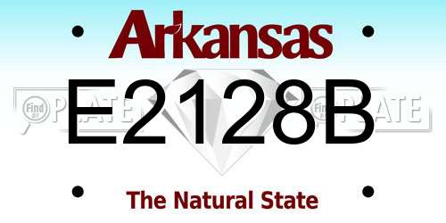 E2128B Arkansas License Plate
