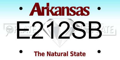 E212SB Arkansas License Plate