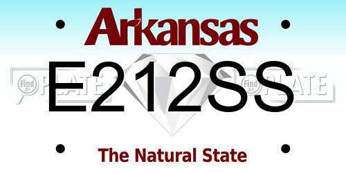 E212SS Arkansas License Plate