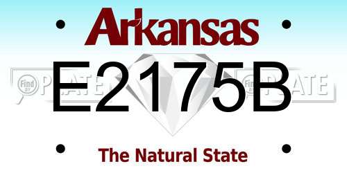 E2175B Arkansas License Plate