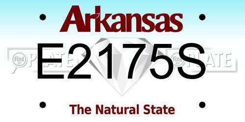 E2175S Arkansas License Plate
